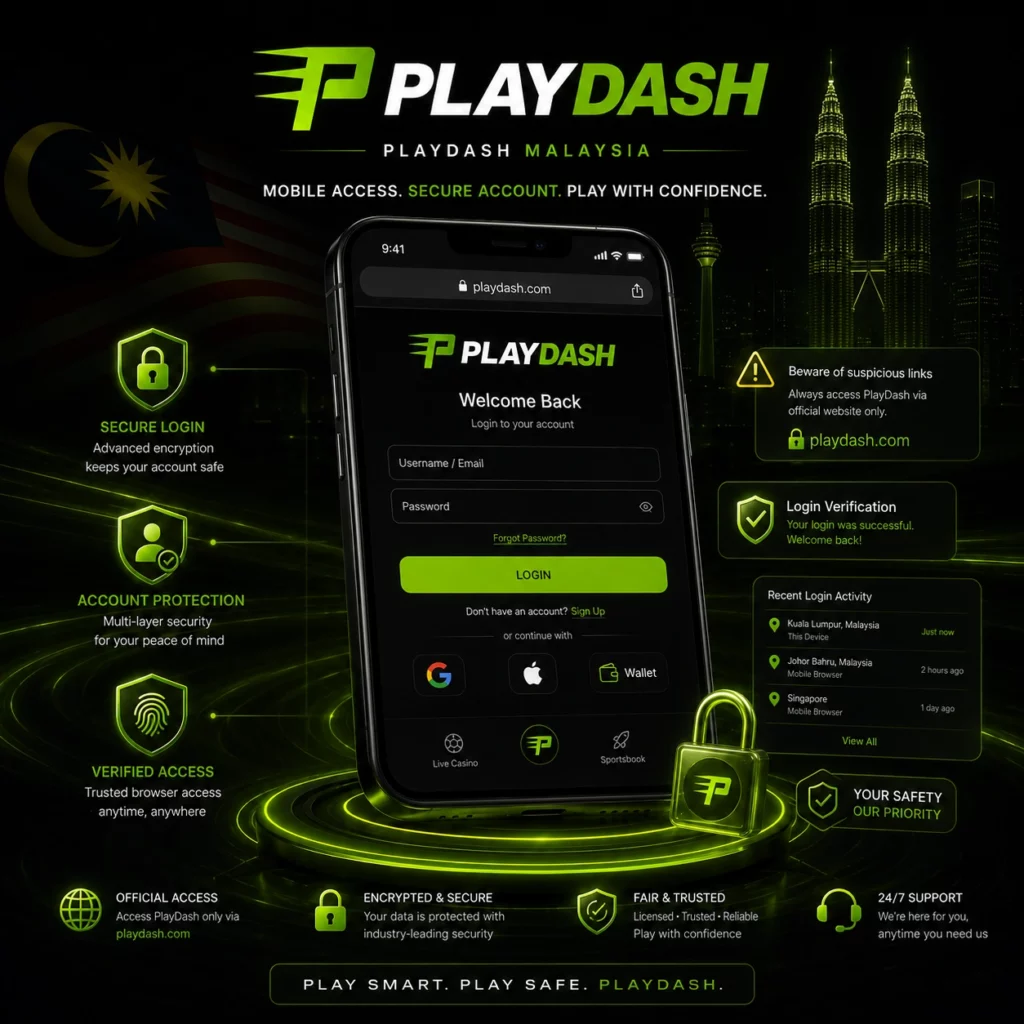 PlayDash Malaysia mobile access and account security
